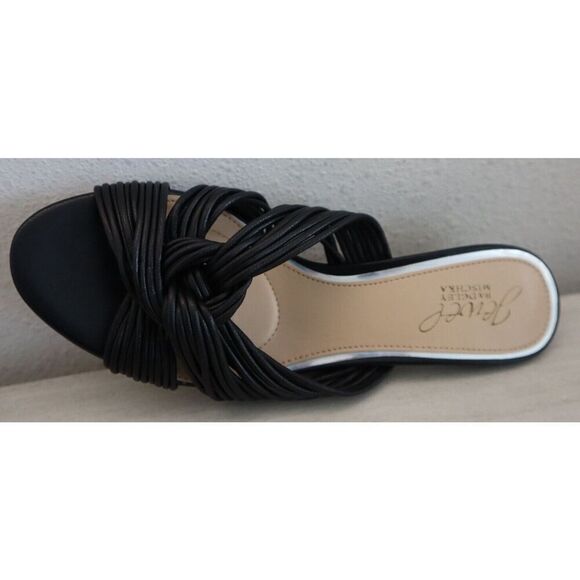 Jewel Badgley Mischka Women's Sz 5 Black Leather Mia Evening Slide Sandals - Picture 12 of 16